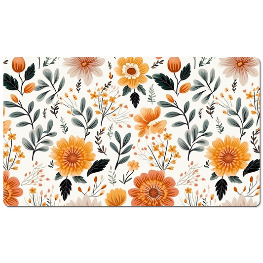 Organge Flower Desk Mat